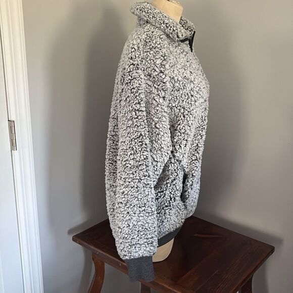 Express One Eleven Oversized Sherpa 1/4 Zip Sweatshirt Size S - Picture 3 of 11